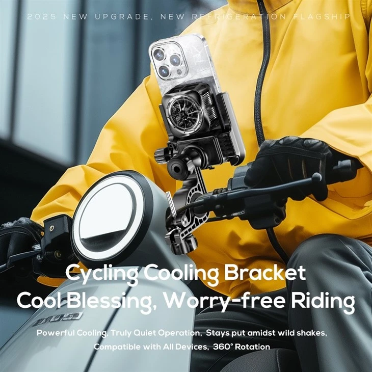 MEMO GW06 Bicycle Phone Holder 360 Degree Rotating Mountain Bike Motorcycle Phone Mount Holder With Phone Cooling Fan suppliers